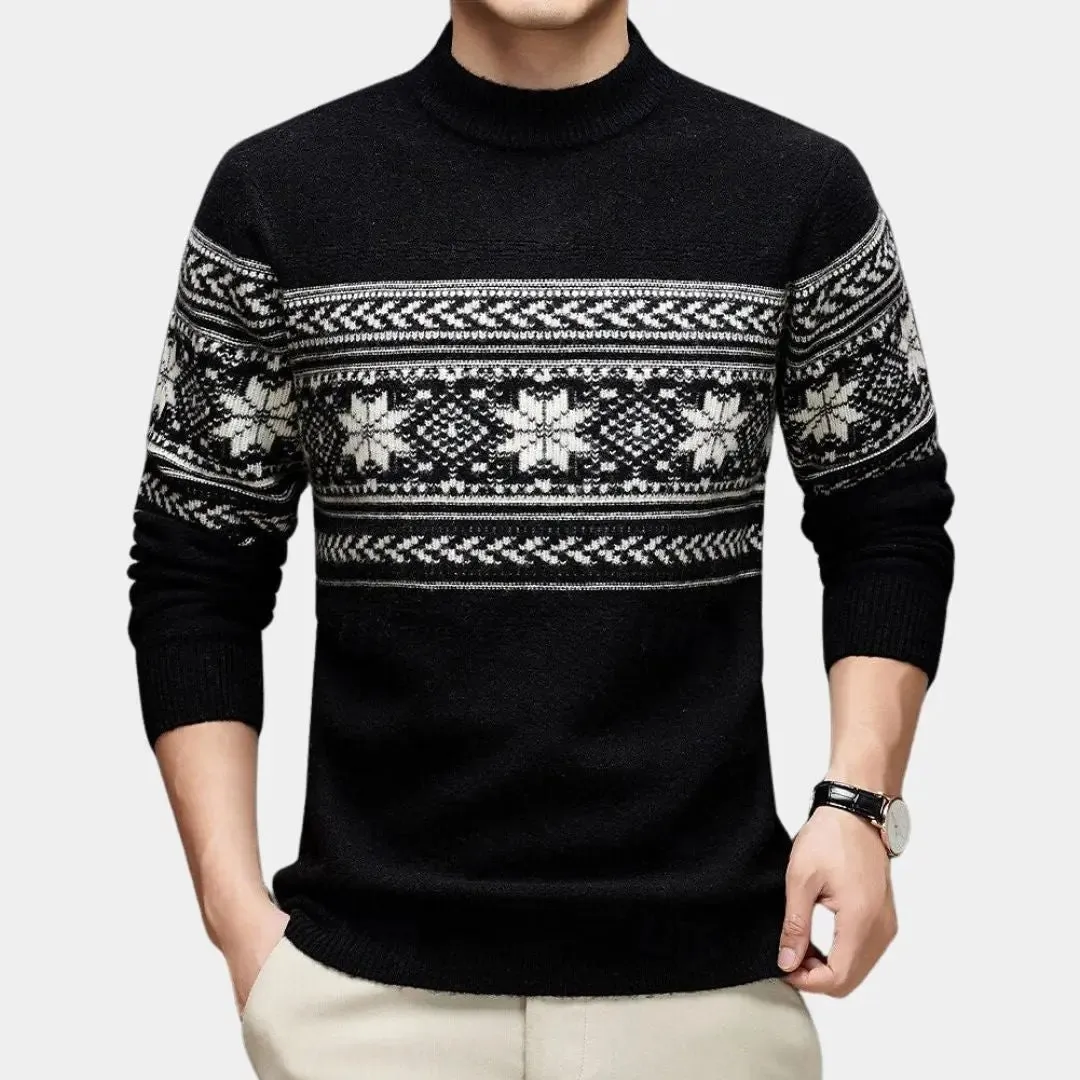 100% Wool Fair Isle Pullover Sweater Jumper - Cross & Crown