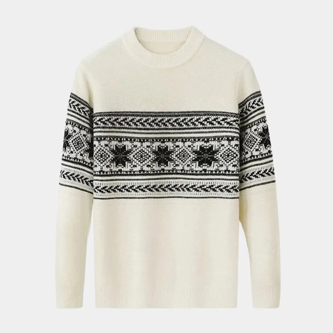 100% Wool Fair Isle Pullover Sweater Jumper - Cross & Crown