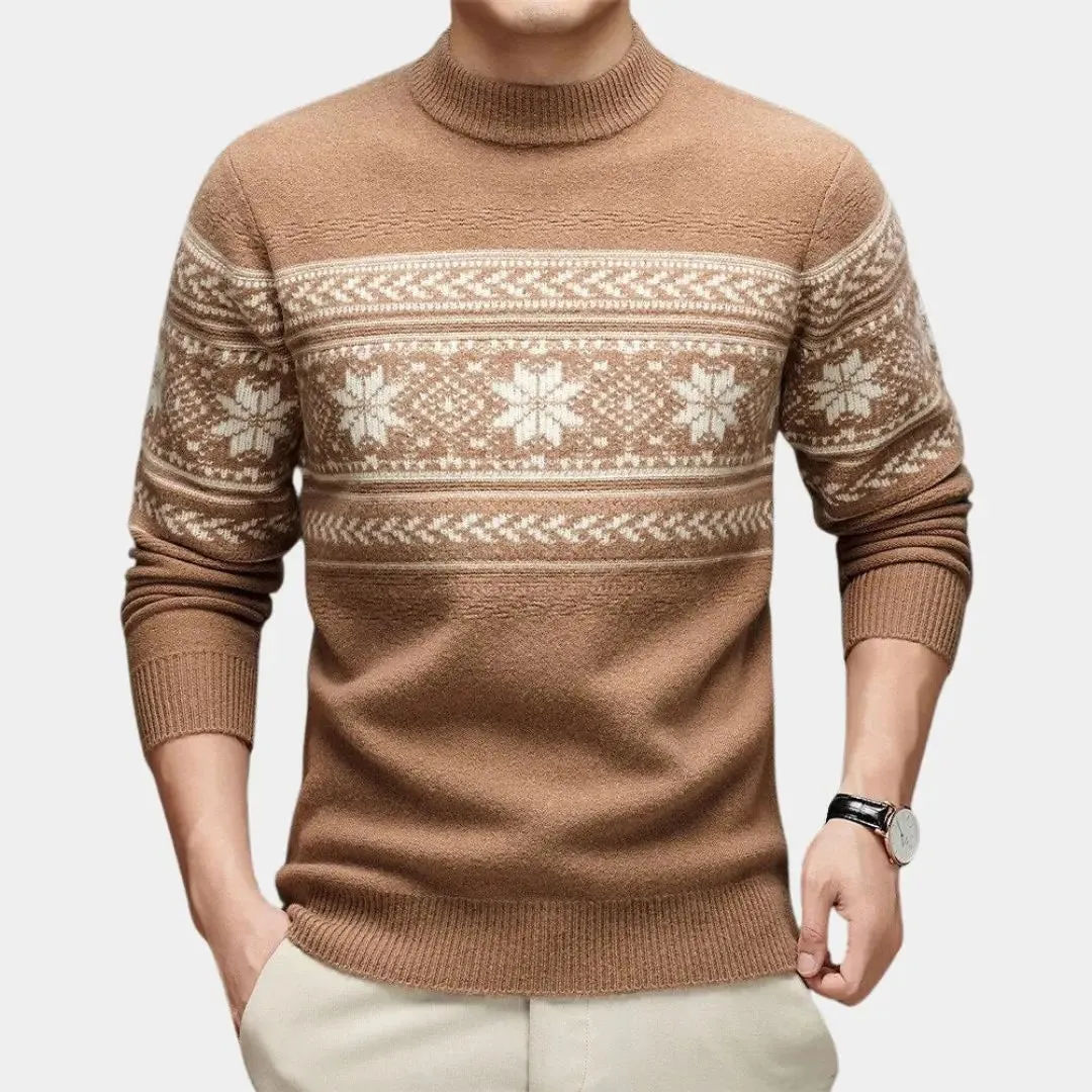 100% Wool Fair Isle Pullover Sweater Jumper - Cross & Crown