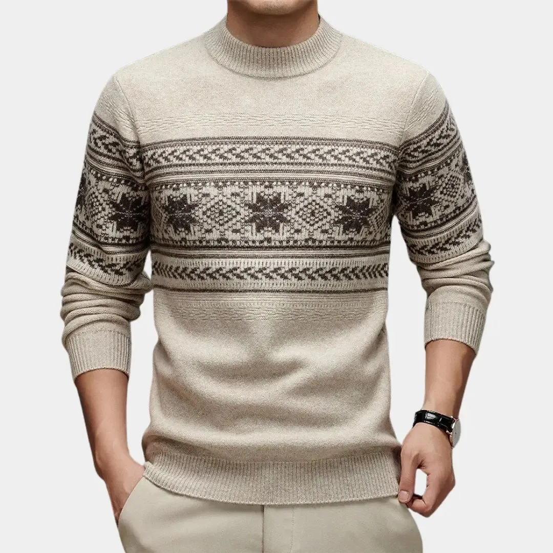 100% Wool Fair Isle Pullover Sweater Jumper - Cross & Crown