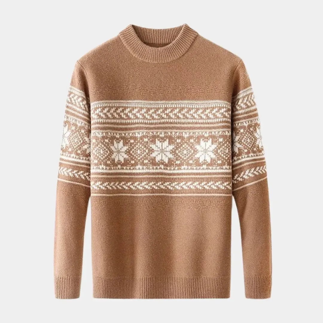 100% Wool Fair Isle Pullover Sweater Jumper - Cross & Crown