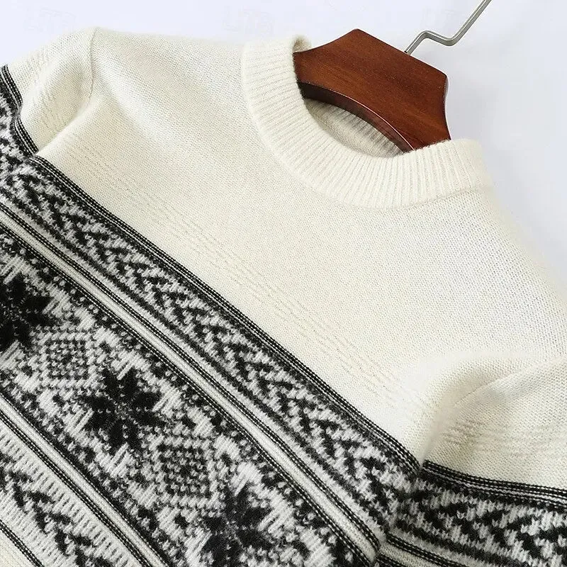 100% Wool Fair Isle Pullover Sweater Jumper - Cross & Crown