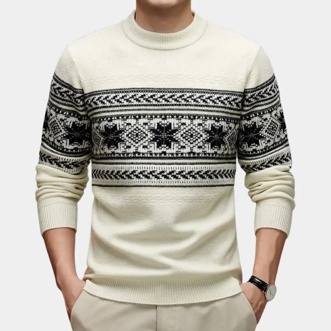 100% Wool Fair Isle Pullover Sweater Jumper - Cross & Crown