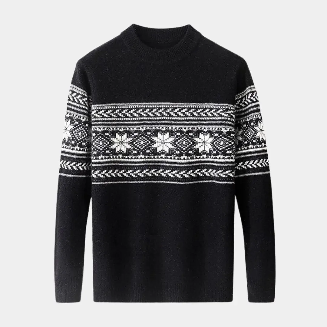 100% Wool Fair Isle Pullover Sweater Jumper - Cross & Crown