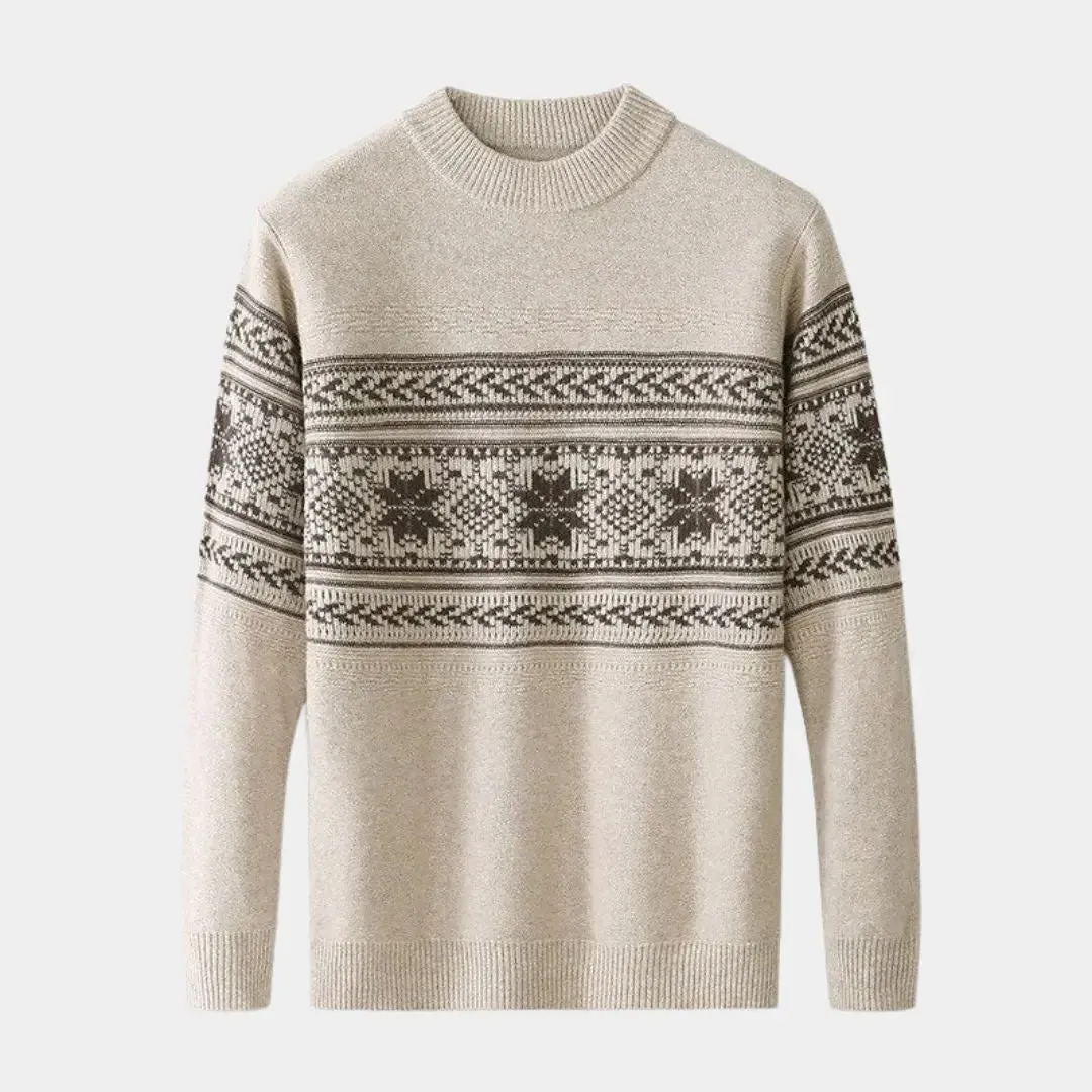 100% Wool Fair Isle Pullover Sweater Jumper - Cross & Crown