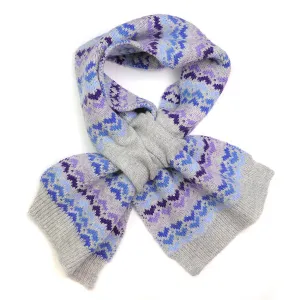 52710 Grey/Blue Heart Pull Through Scarf by Pom