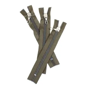 6" METAL PULL NYLON ZIPPERS (2 COLORS)