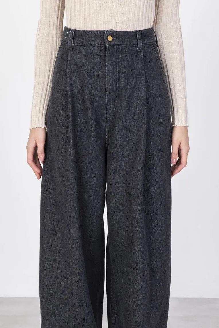 Alysi - Wide Leg Trouser: Grey