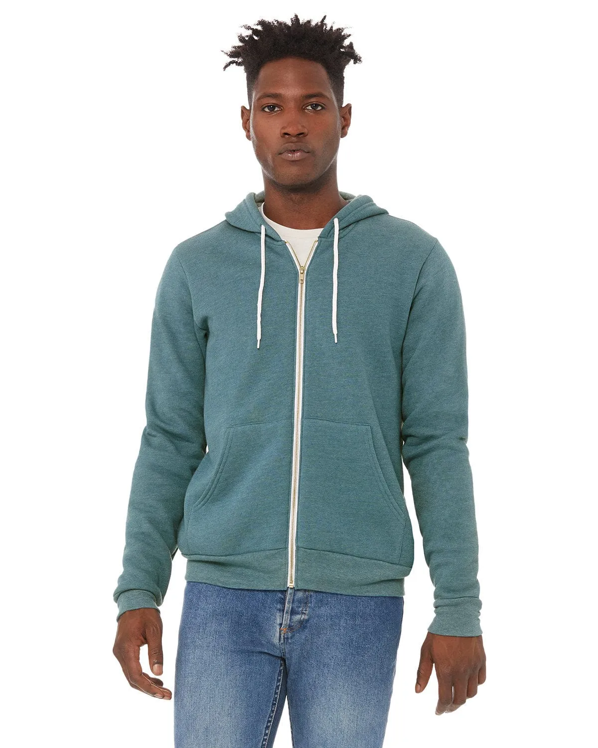 Bella Canvas 3739: Unisex Poly-Cotton Fleece Full-Zip Hooded Sweatshirt