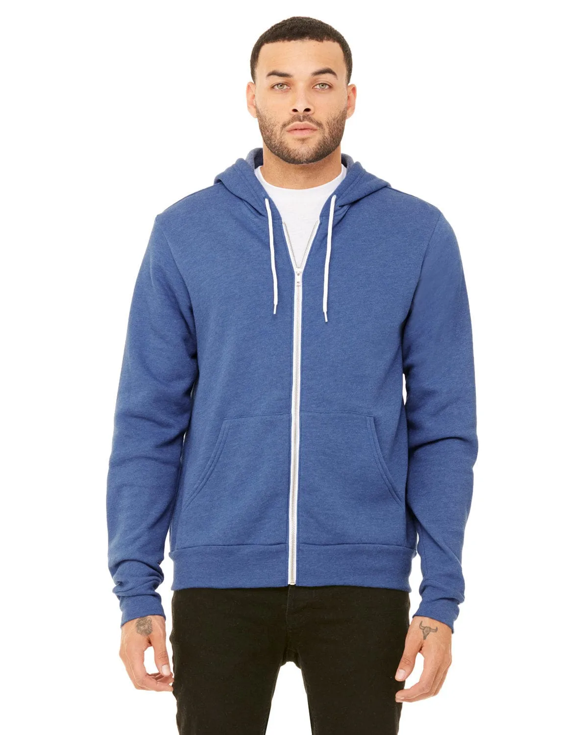 Bella Canvas 3739: Unisex Poly-Cotton Fleece Full-Zip Hooded Sweatshirt