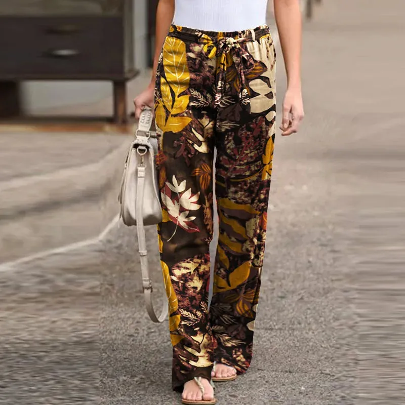 Casual Flower Print Pants