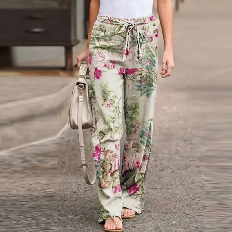 Casual Flower Print Pants