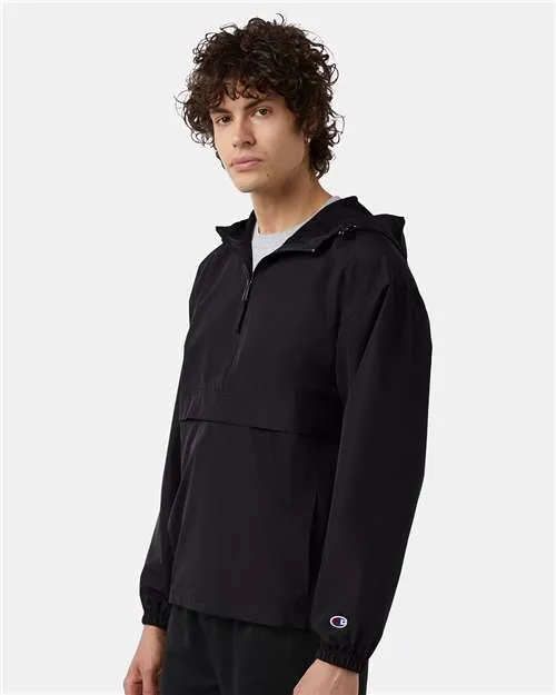 Champion Hooded Packable Quarter-Zip Jacket CO200