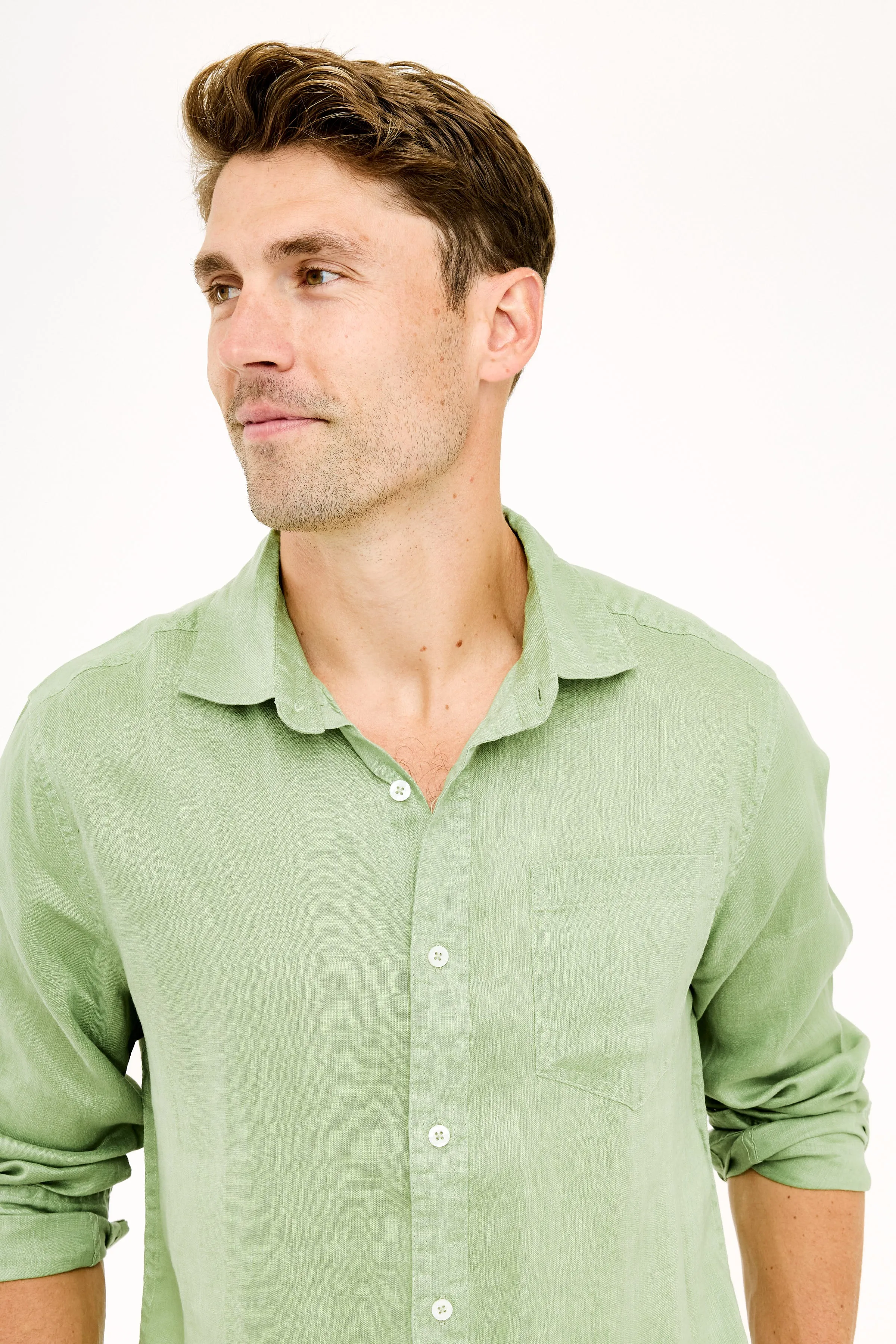 Classic Linen Shirt - Piquant Green