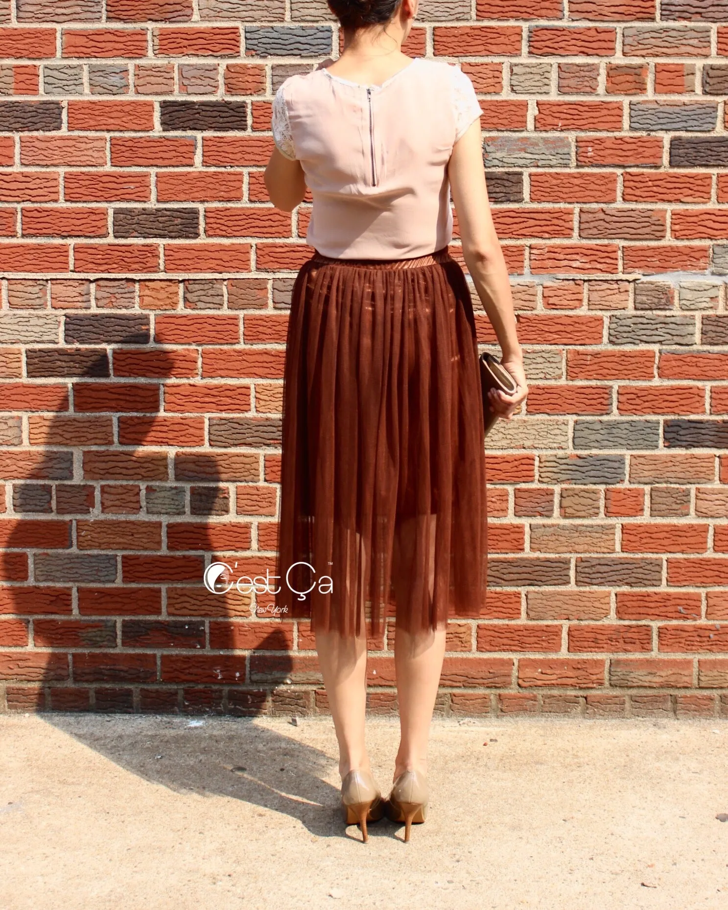 Coty Dark Brown Soft Tulle Skirt