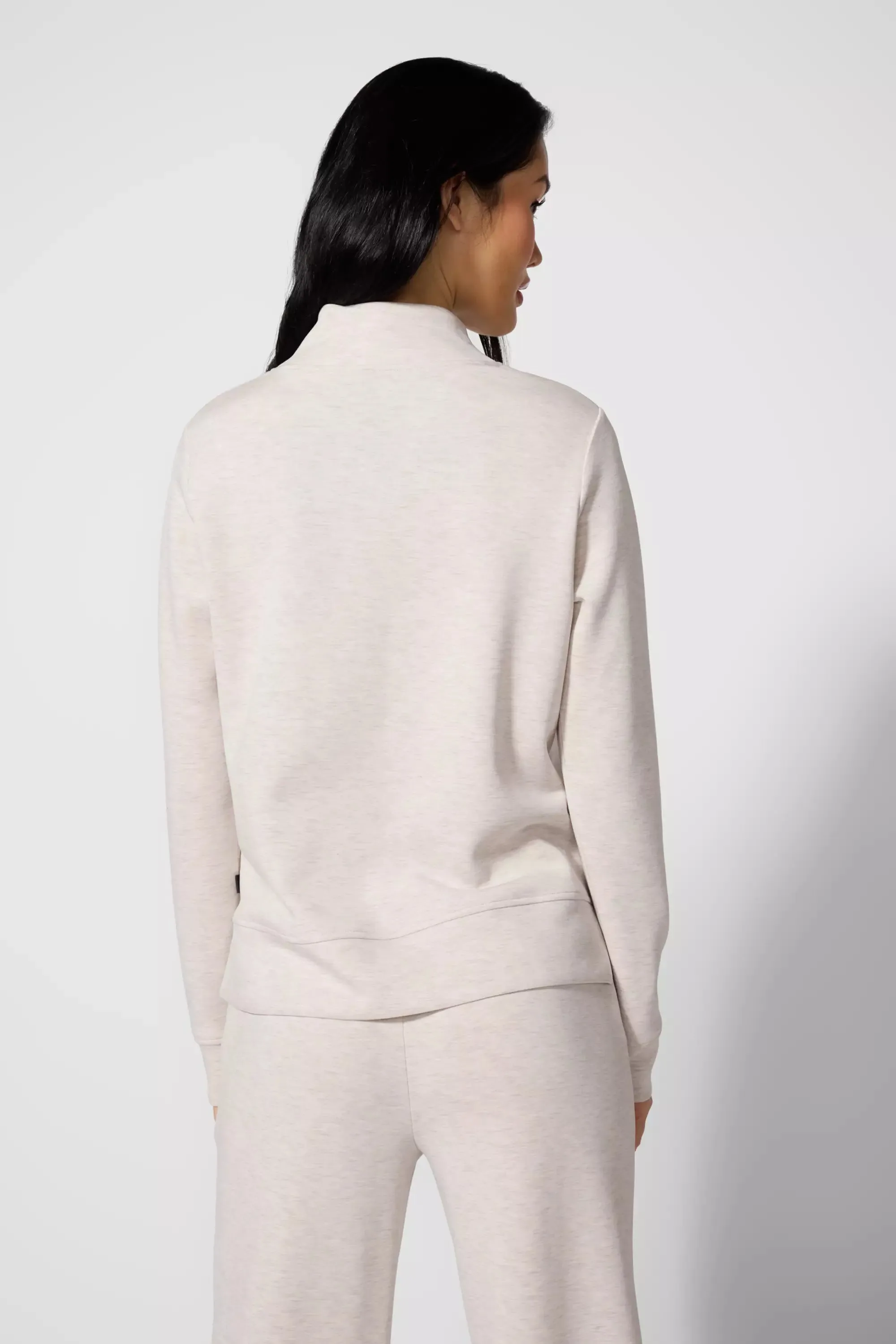 Dreamweave Mock Neck Sweatshirt - Htr Moonbeam