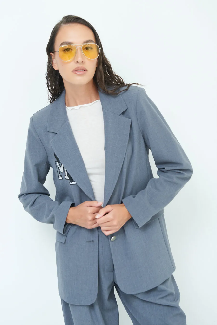 Embellished blazer with notched lapel wholesale