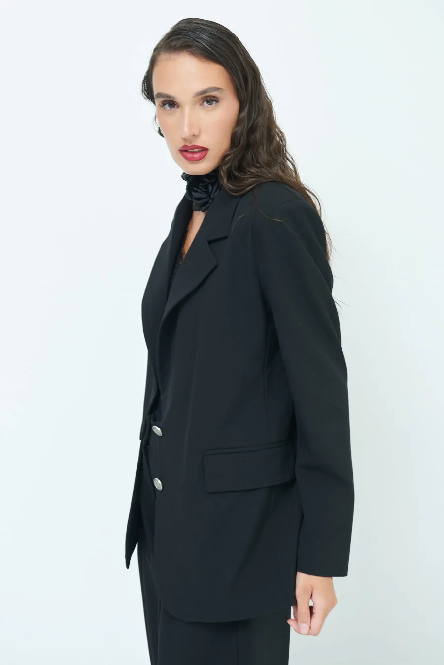 Embellished blazer with notched lapel wholesale