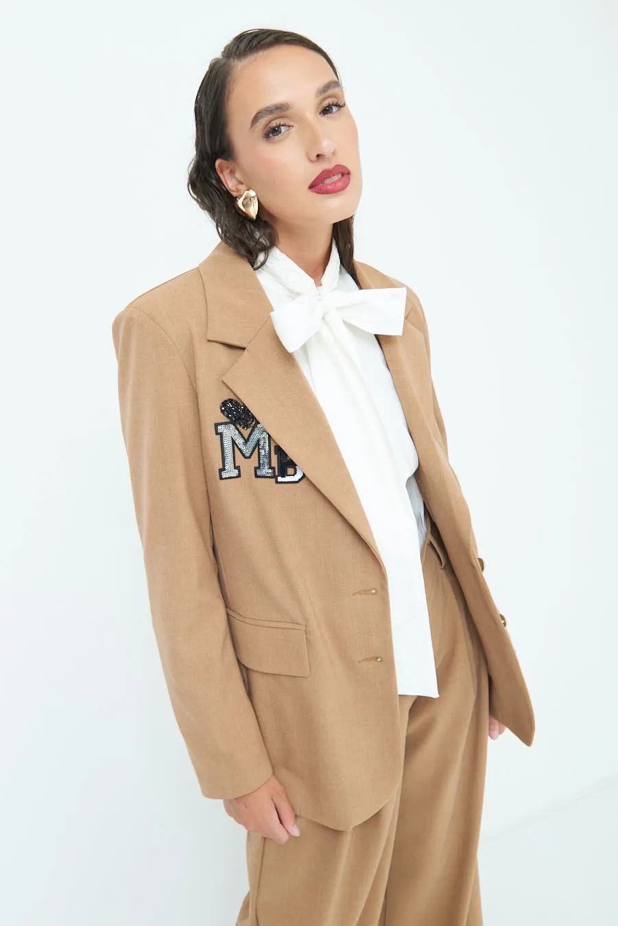 Embellished blazer with notched lapel wholesale