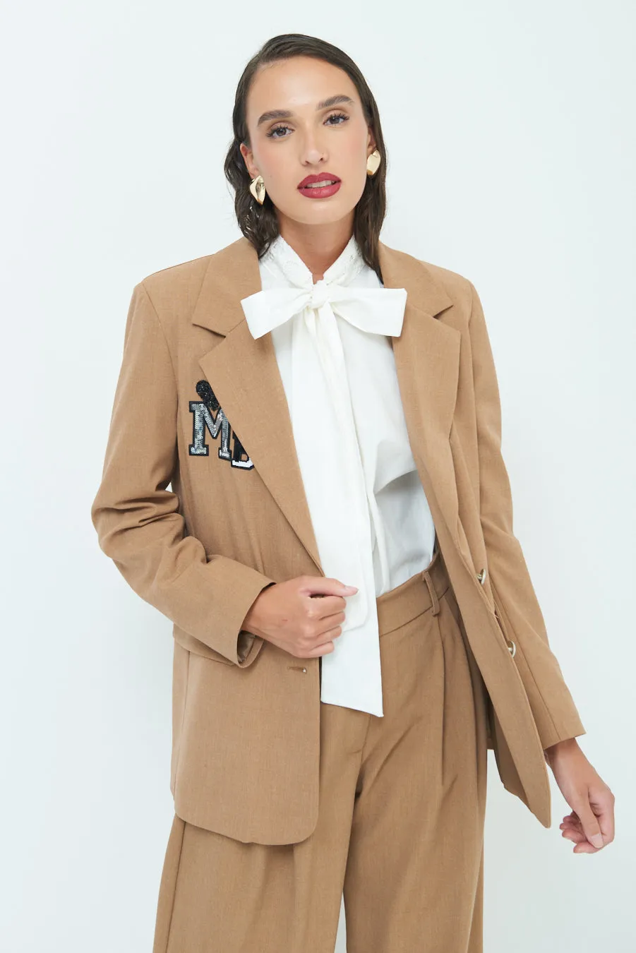 Embellished blazer with notched lapel wholesale