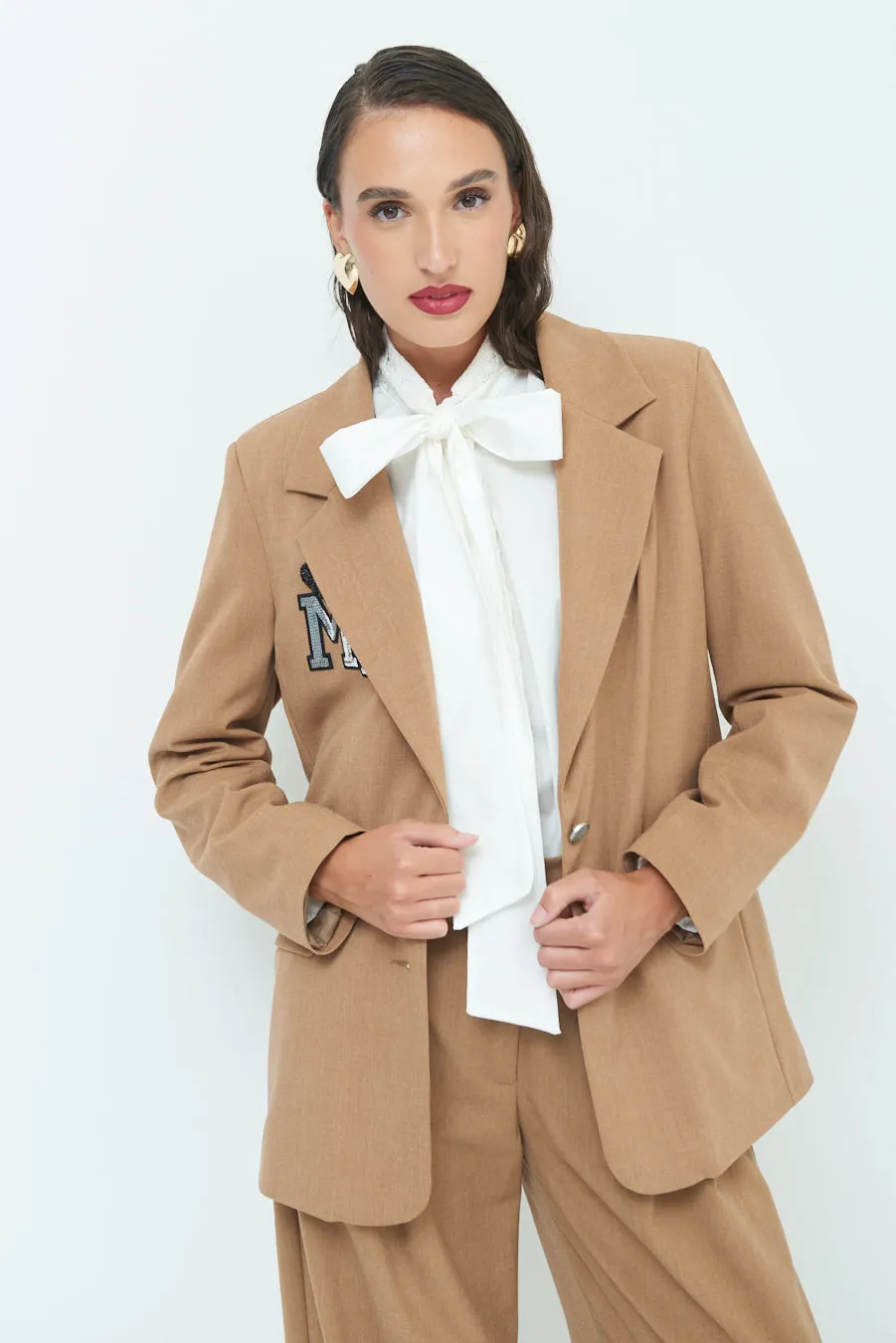 Embellished blazer with notched lapel wholesale