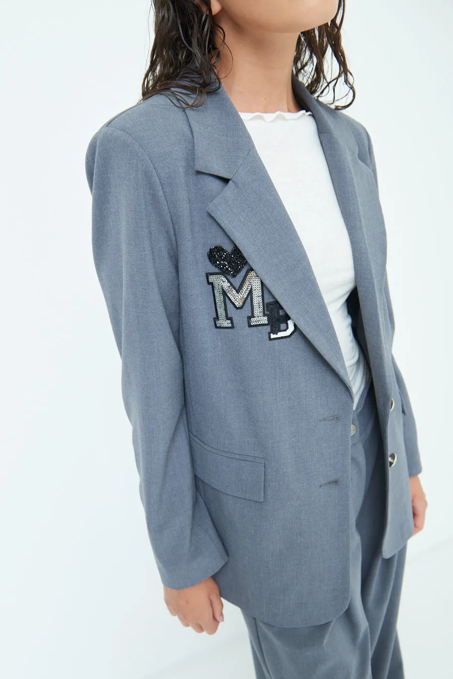 Embellished blazer with notched lapel wholesale