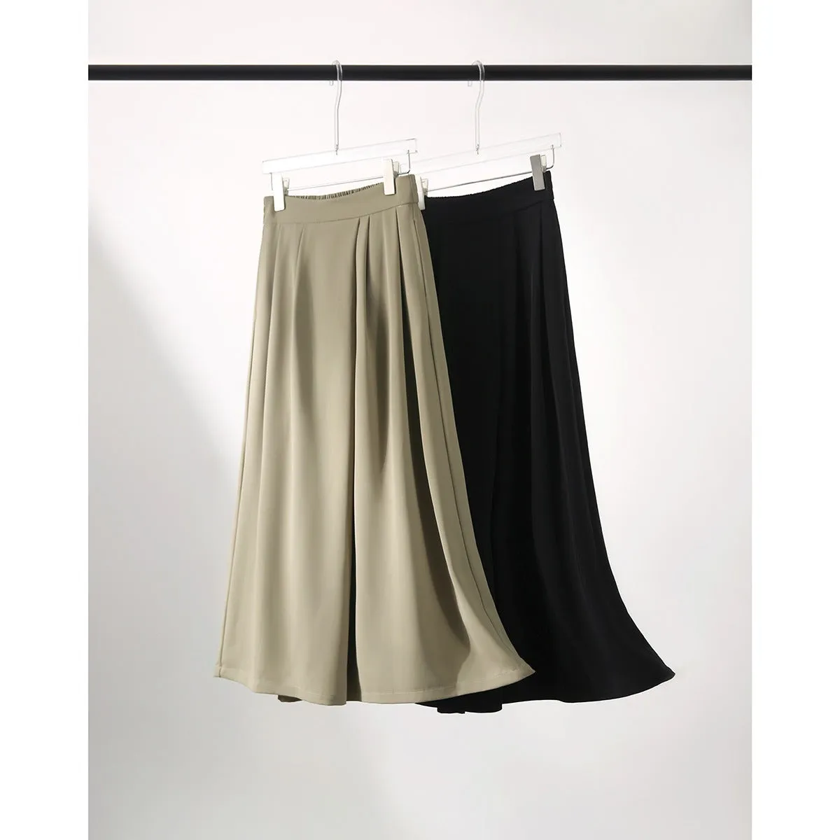 Extra Wide Leg Draped Comfortable Casual Ankle Length Culottes Pantskirt