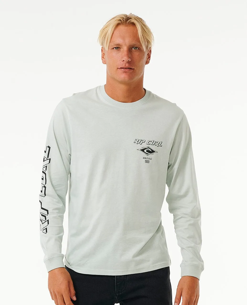 Fade Out Icon Long Sleeve Tee - Light Green