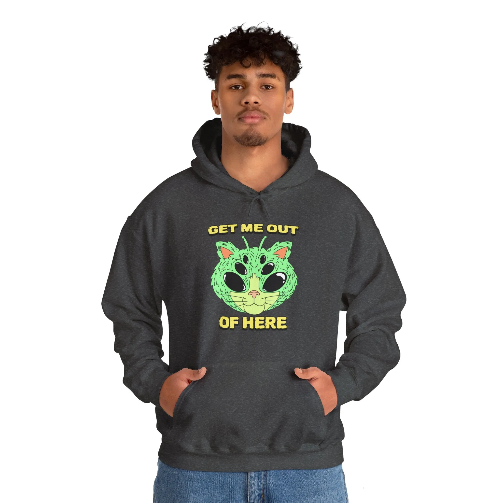 Get Me Out Of Here Funny Cat Alien Hoodie