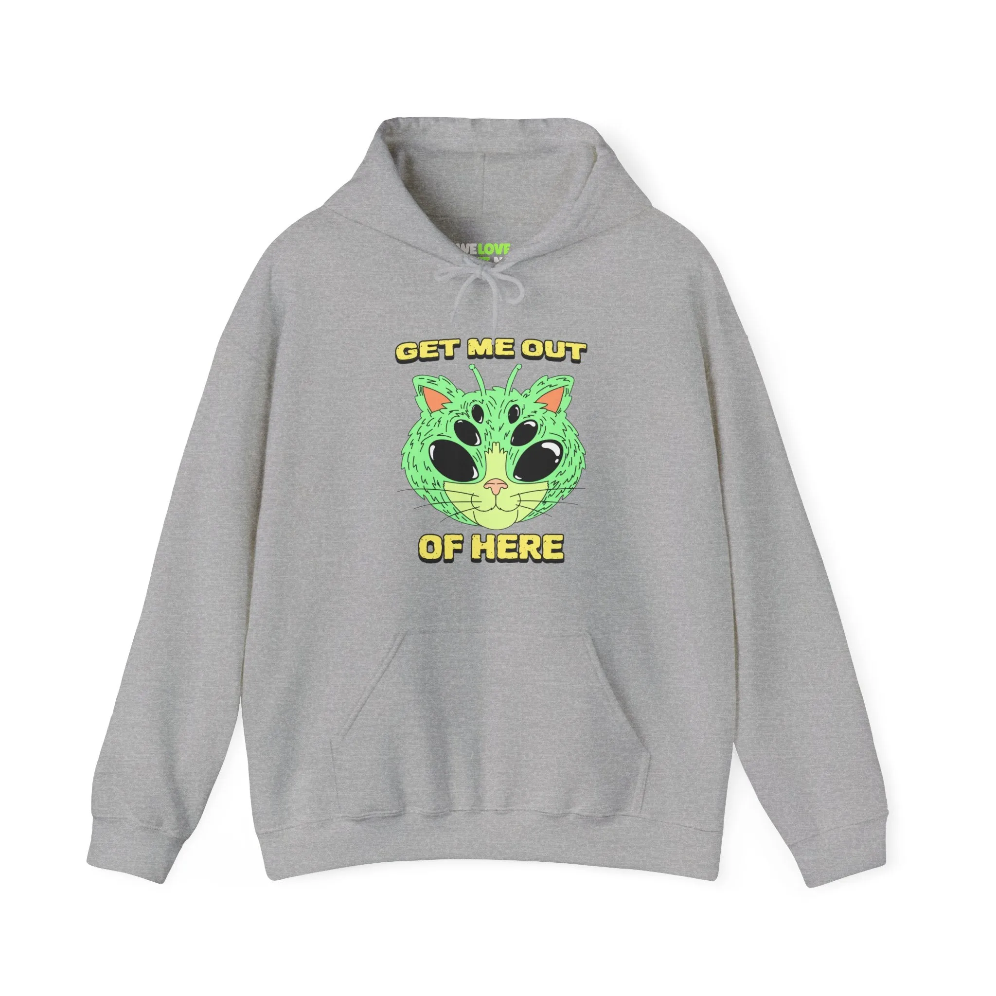 Get Me Out Of Here Funny Cat Alien Hoodie