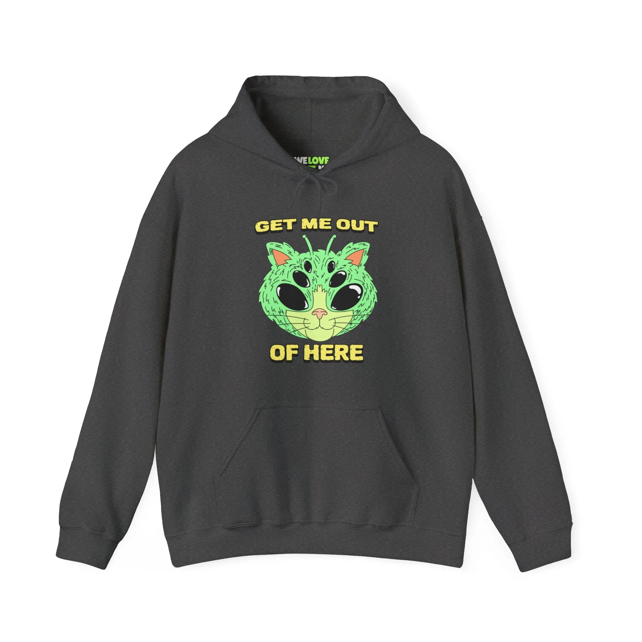 Get Me Out Of Here Funny Cat Alien Hoodie