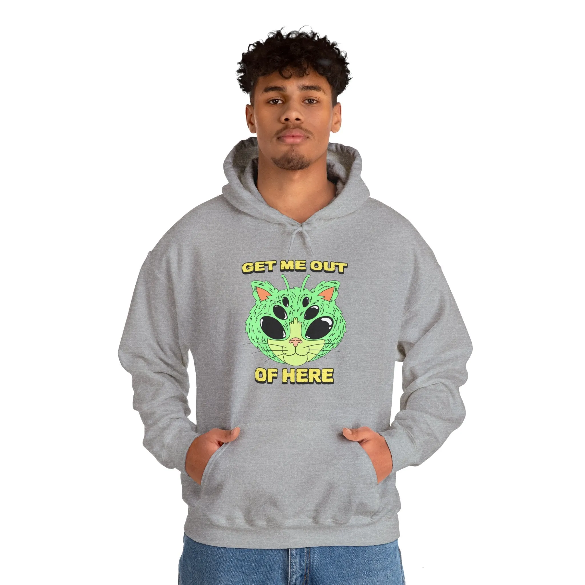 Get Me Out Of Here Funny Cat Alien Hoodie