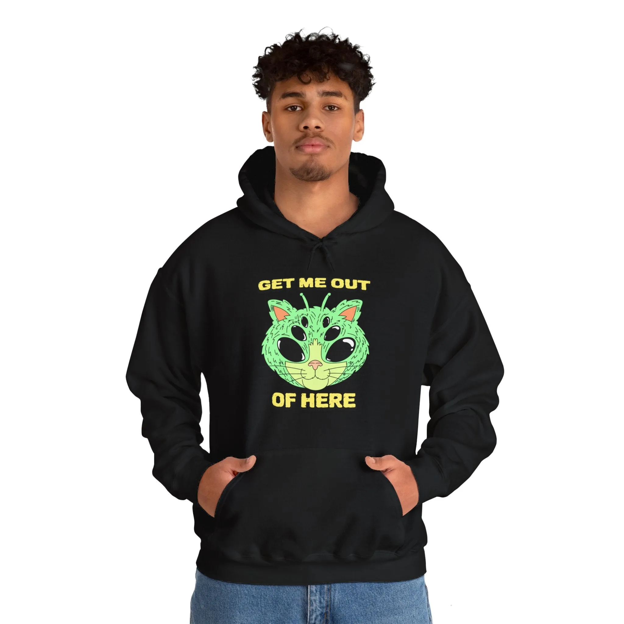 Get Me Out Of Here Funny Cat Alien Hoodie