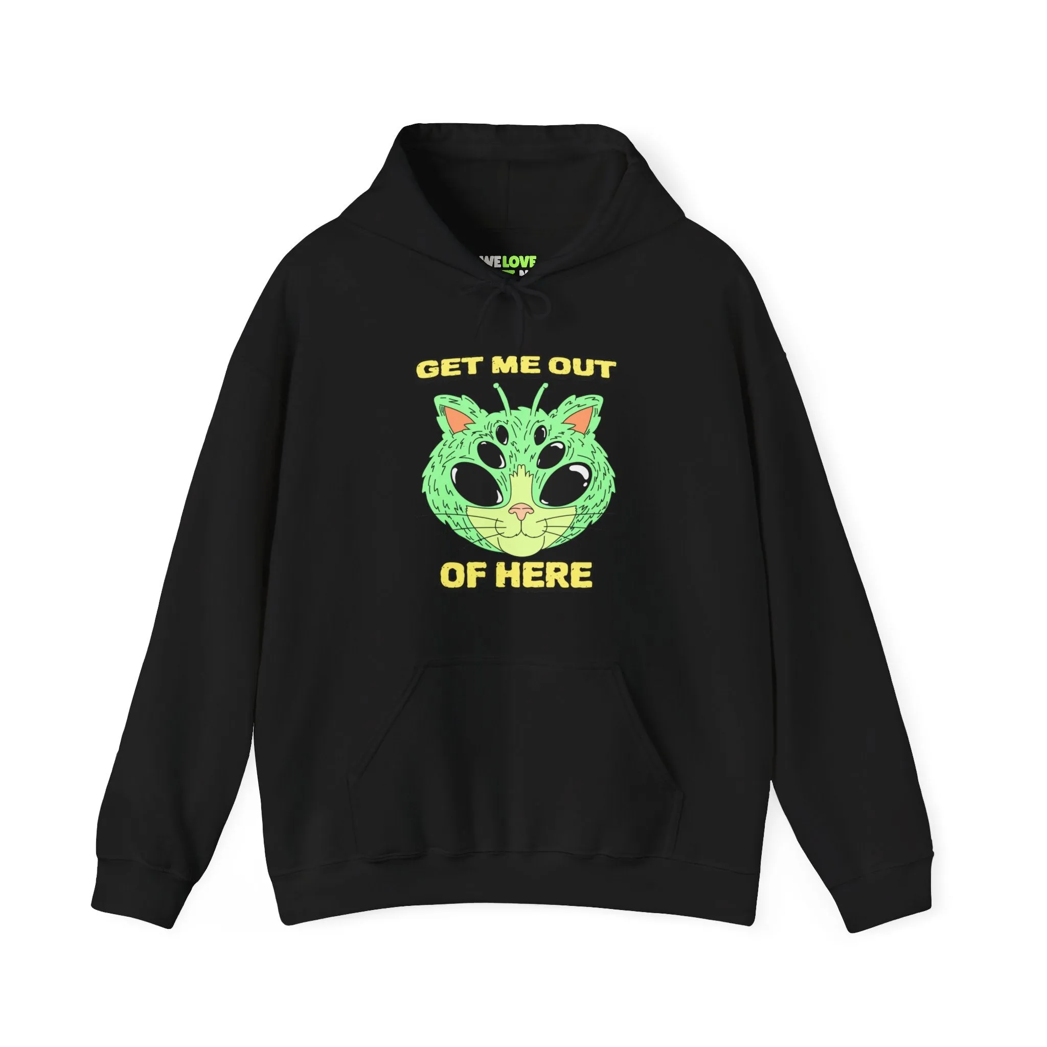 Get Me Out Of Here Funny Cat Alien Hoodie