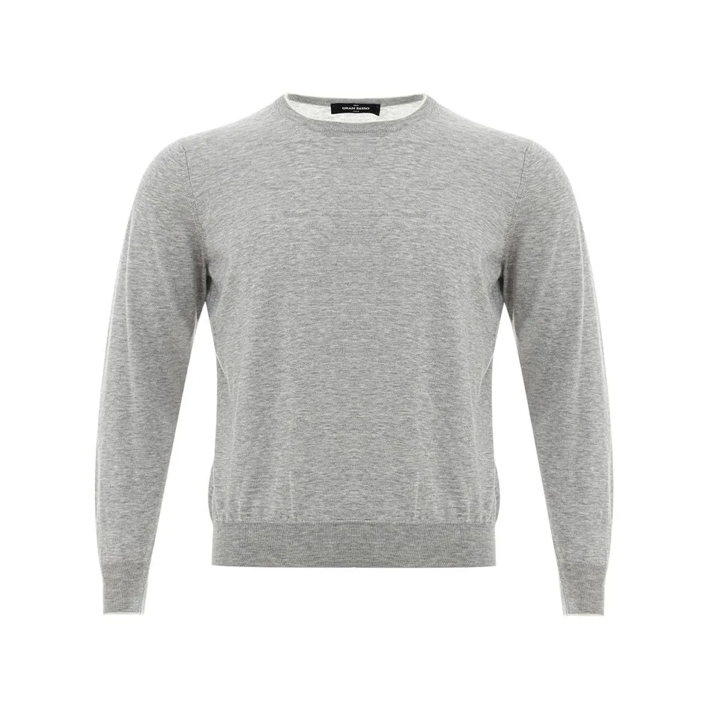 Gran Sasso Elegant Gray Silk-Cotton Sweater