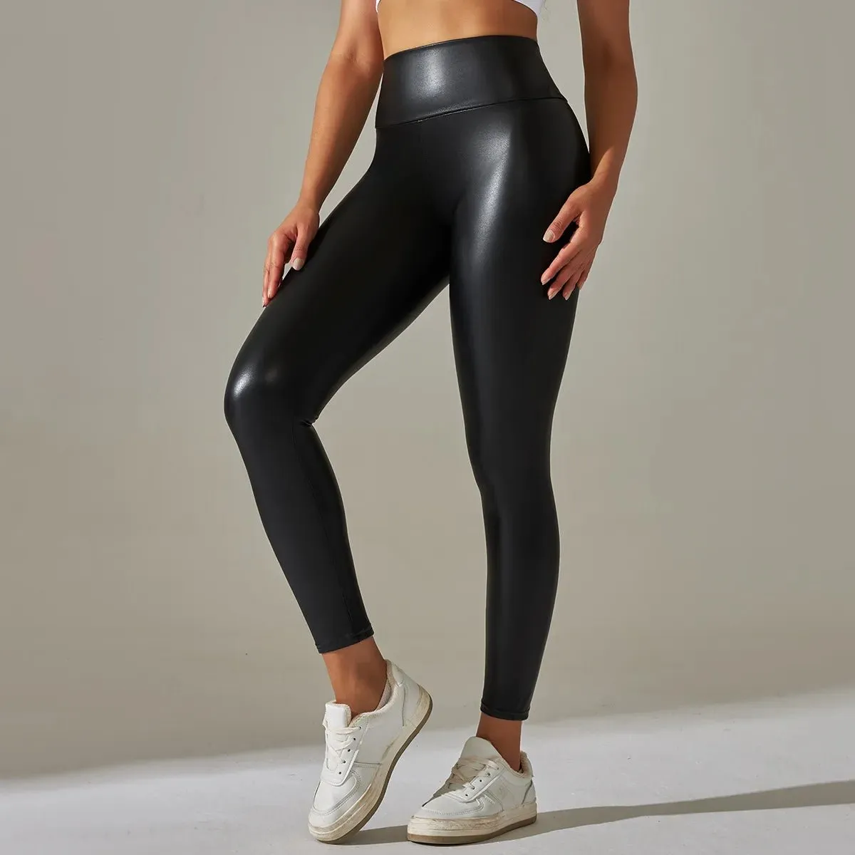 High-Waisted PU Leather Leggings