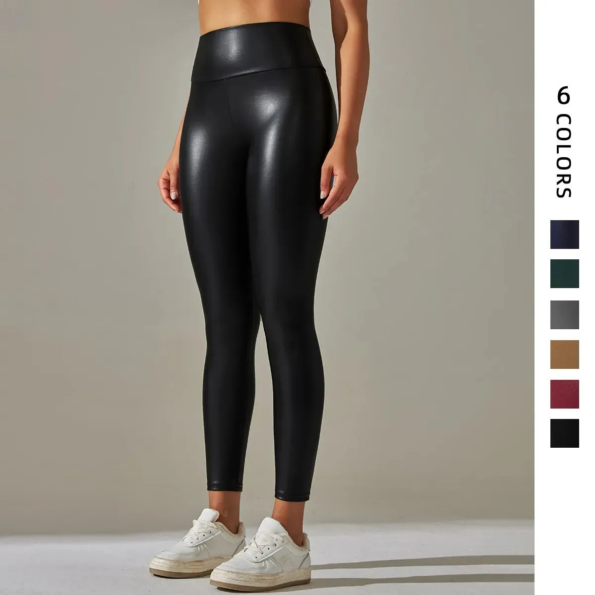 High-Waisted PU Leather Leggings