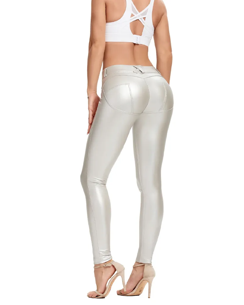 Hip-Lifting Slim PU Leather Pants