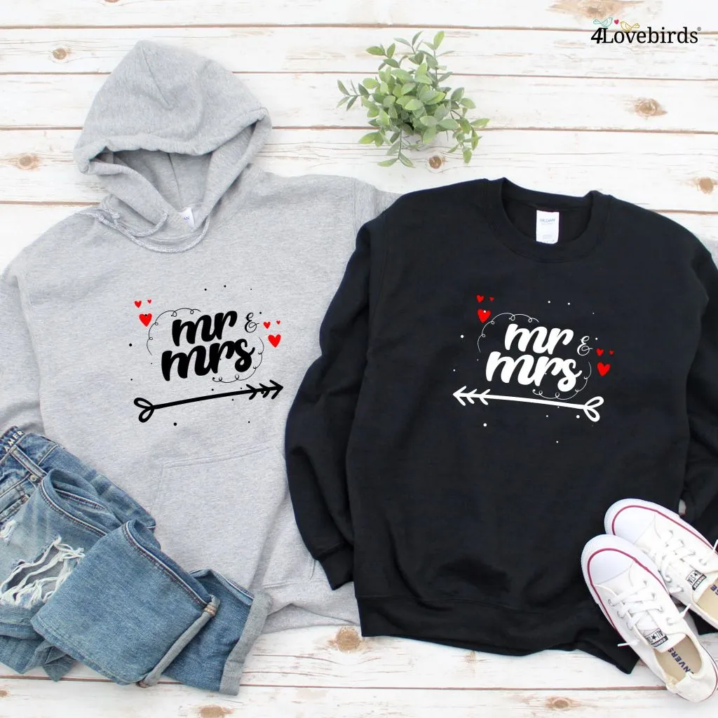 Just Married Mr and Mrs: Adorable Matching Outfits Set for Couples, Perfect Honeymoon Gift