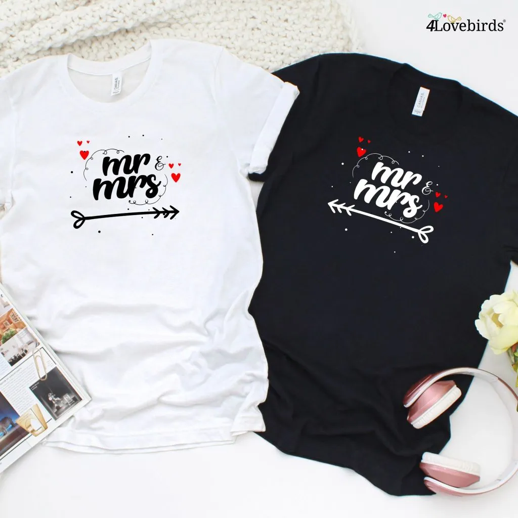 Just Married Mr and Mrs: Adorable Matching Outfits Set for Couples, Perfect Honeymoon Gift