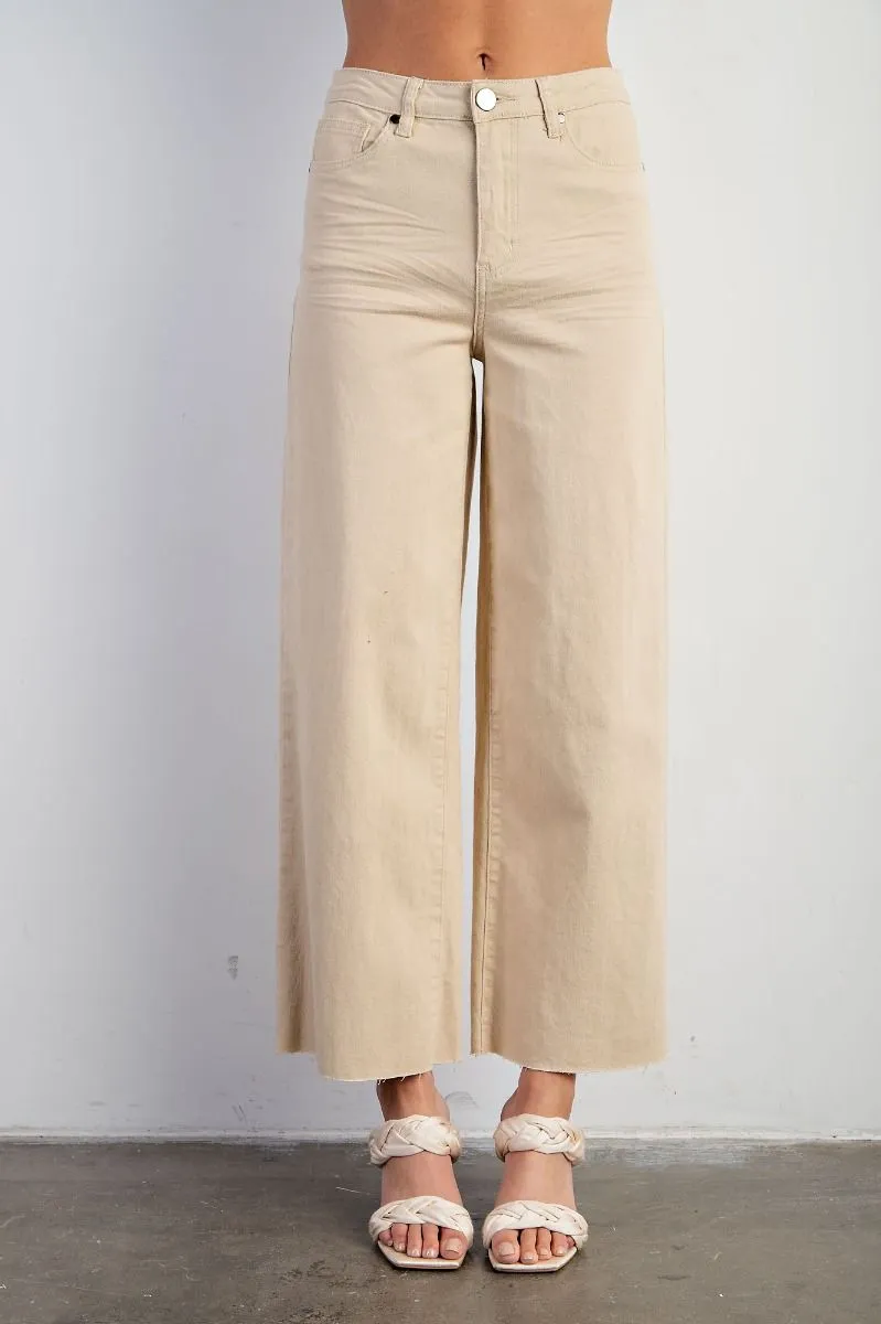 Khaki Soft Stretch Twill High Waisted Pants