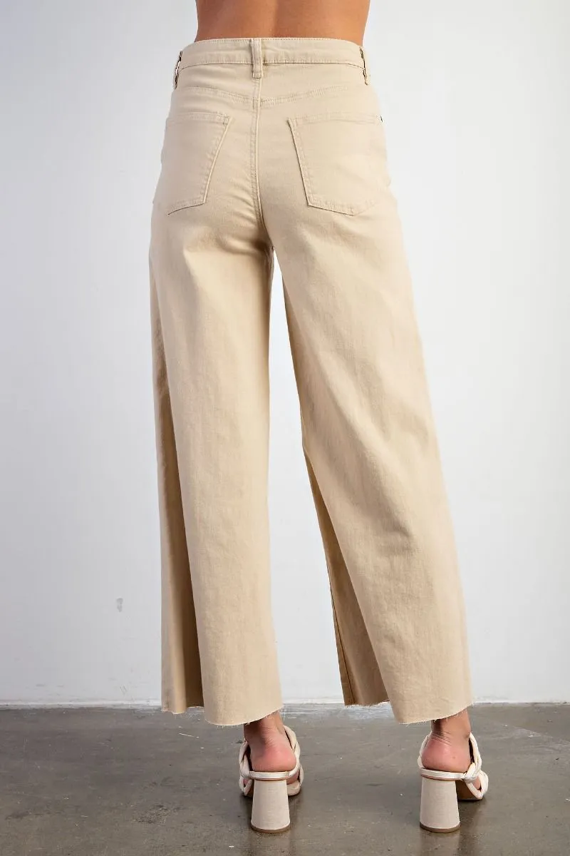 Khaki Soft Stretch Twill High Waisted Pants