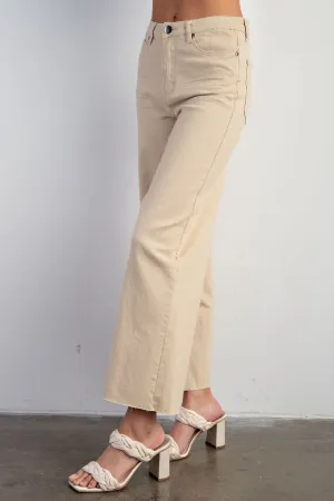 Khaki Soft Stretch Twill High Waisted Pants