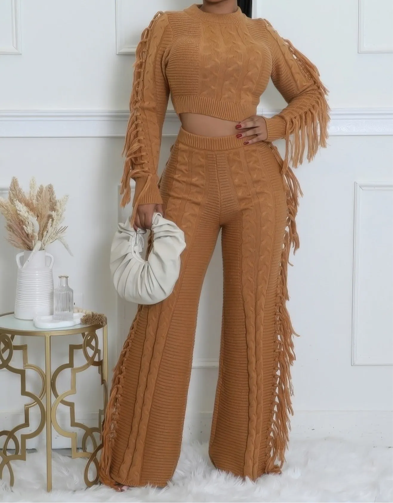 Knitted Stretch Pant Set