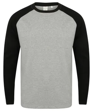 Long sleeve baseball t-shirt | Heather Grey/Black