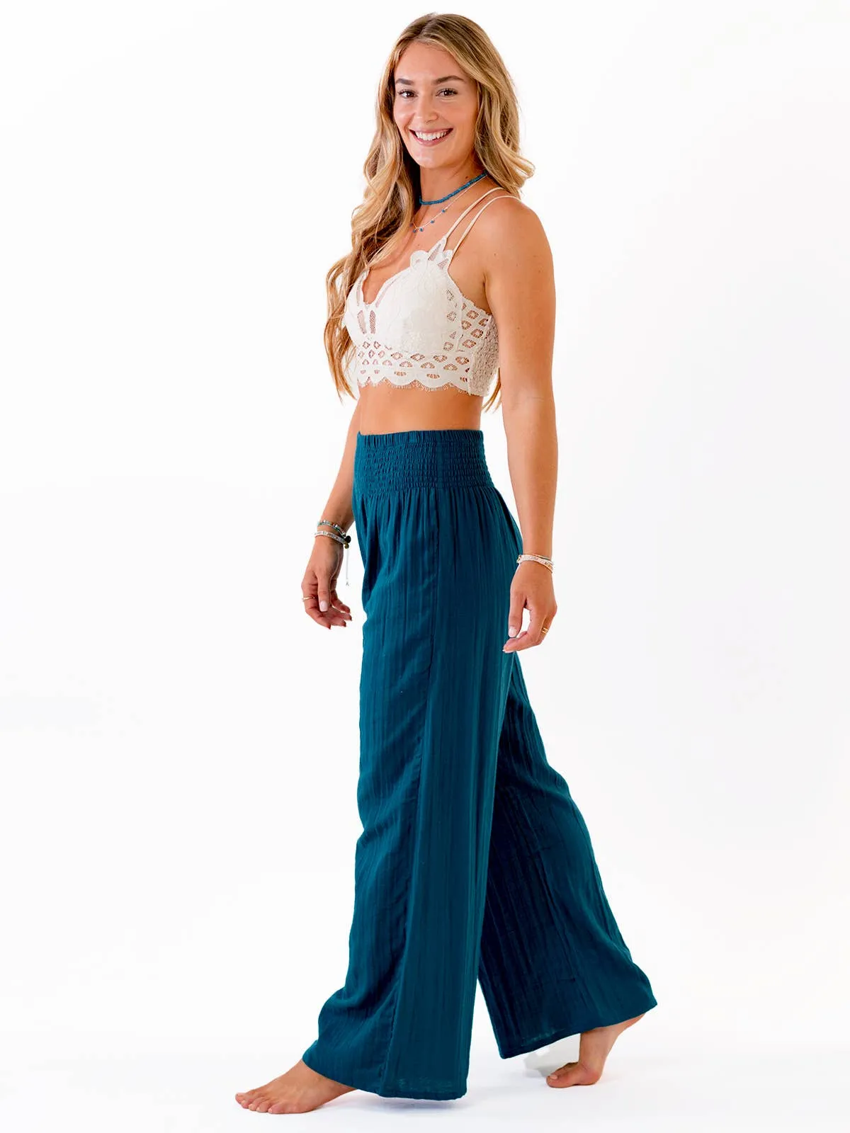 Lotus And Luna Pacific Wide Leg Cotton Pants. Fall Clearance!