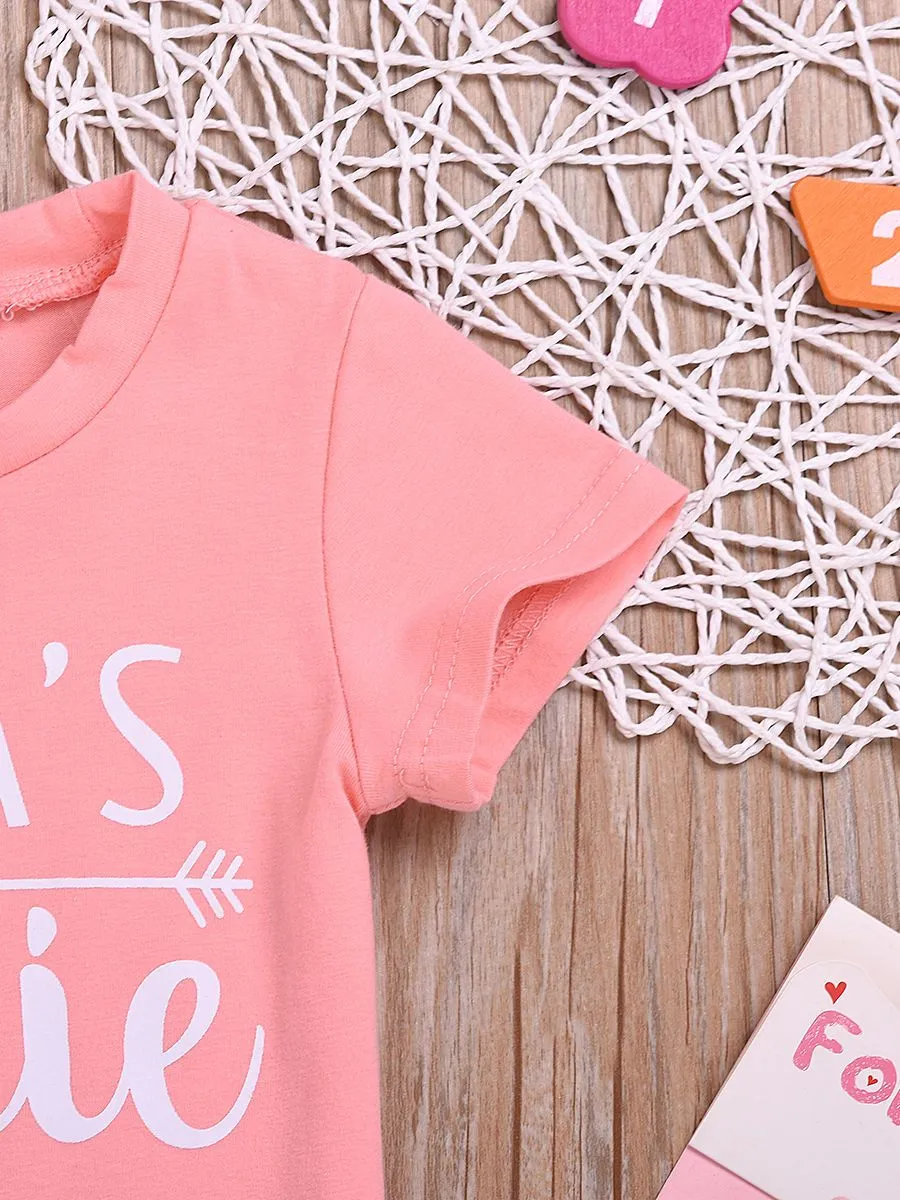 MAMA'S BESTIE Pink T-shirt For Baby Little Girl Newborn Tops