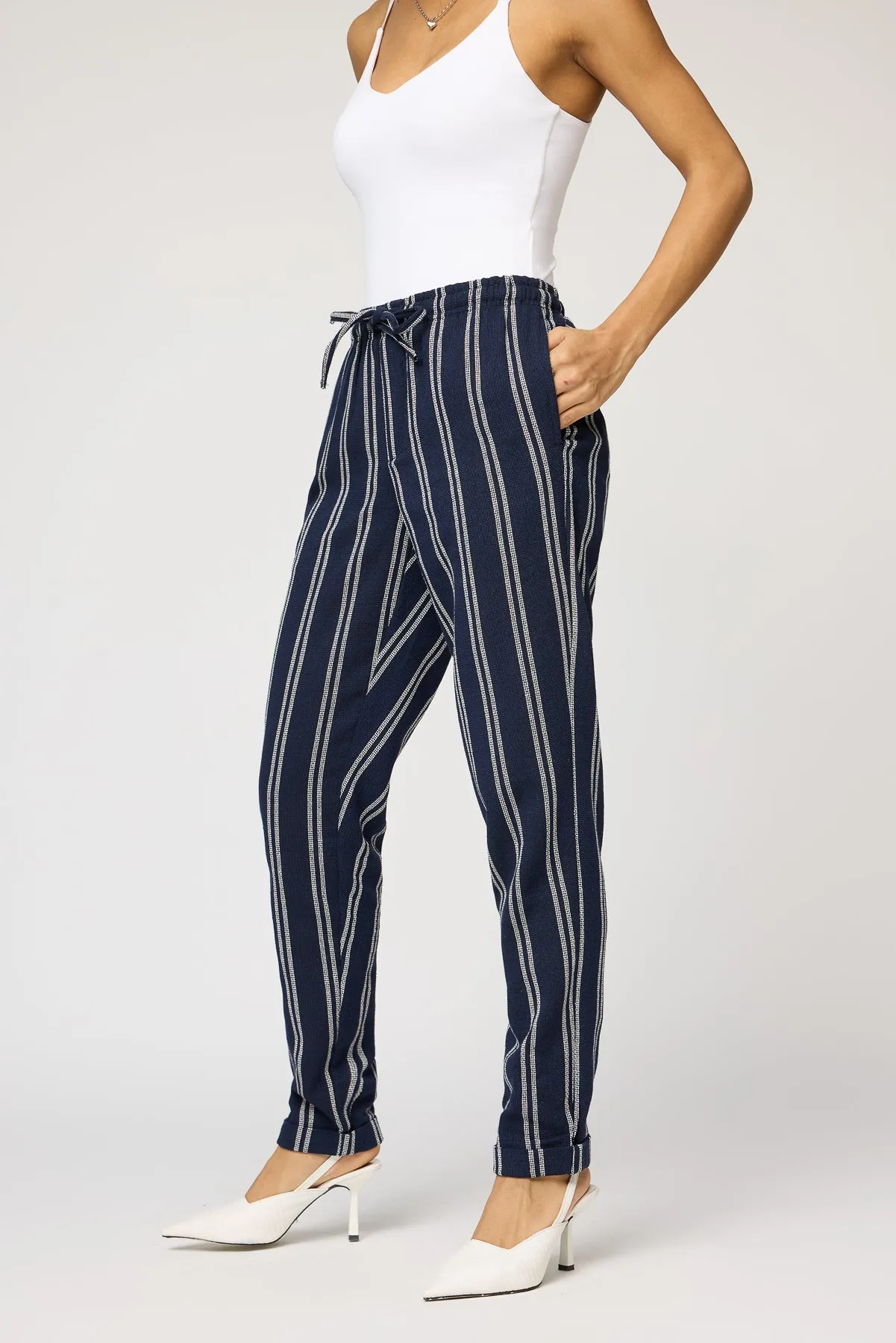 Maritime Navy and White Stripe Pants