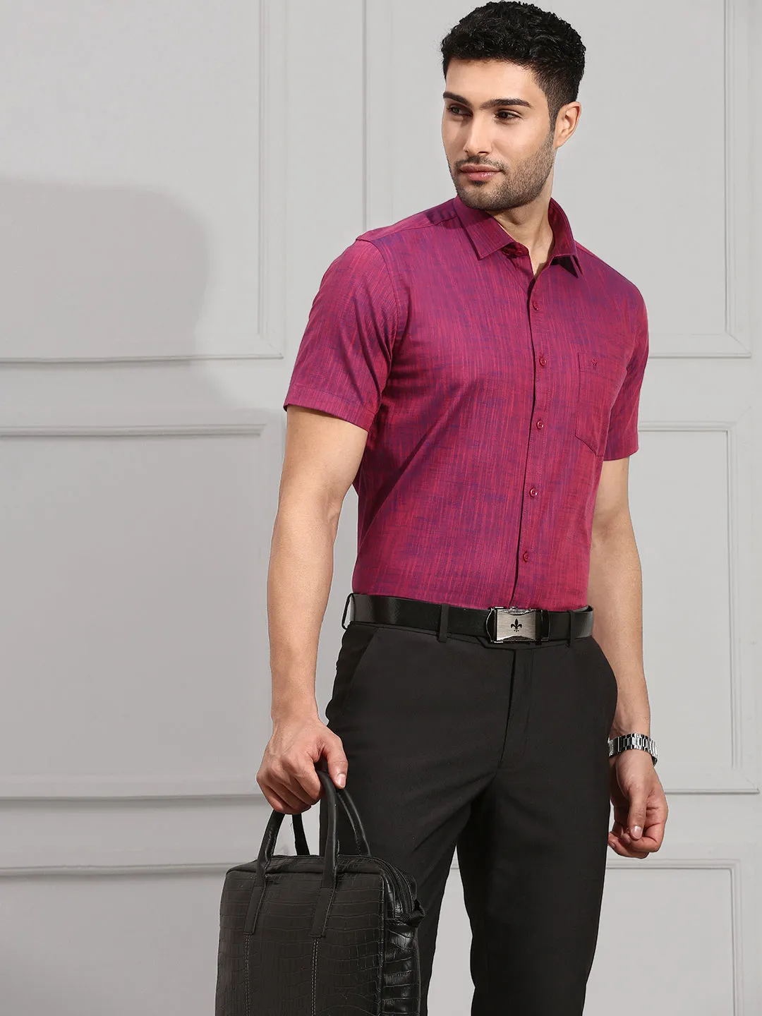 Men 100% Cotton Shirt Purple CL2 GT4