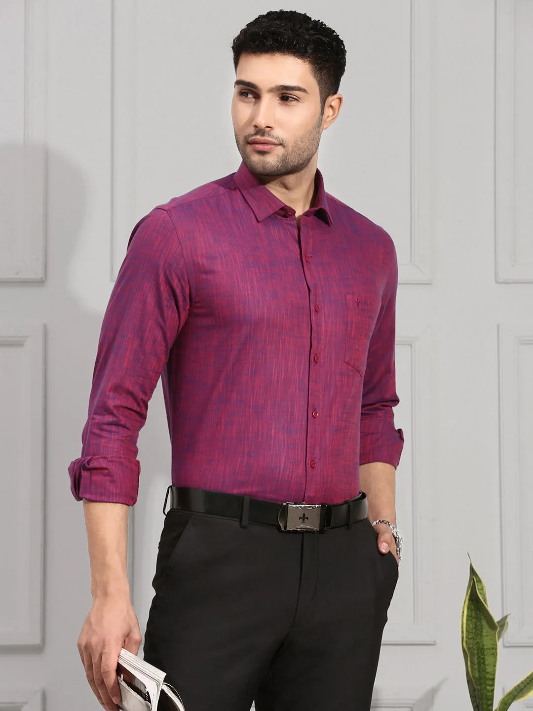 Men 100% Cotton Shirt Purple CL2 GT4